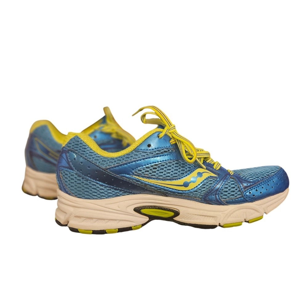 Saucony Cohesion 6‎ Blue Purple Citron Athletic Road Running Shoes Size 7.5
